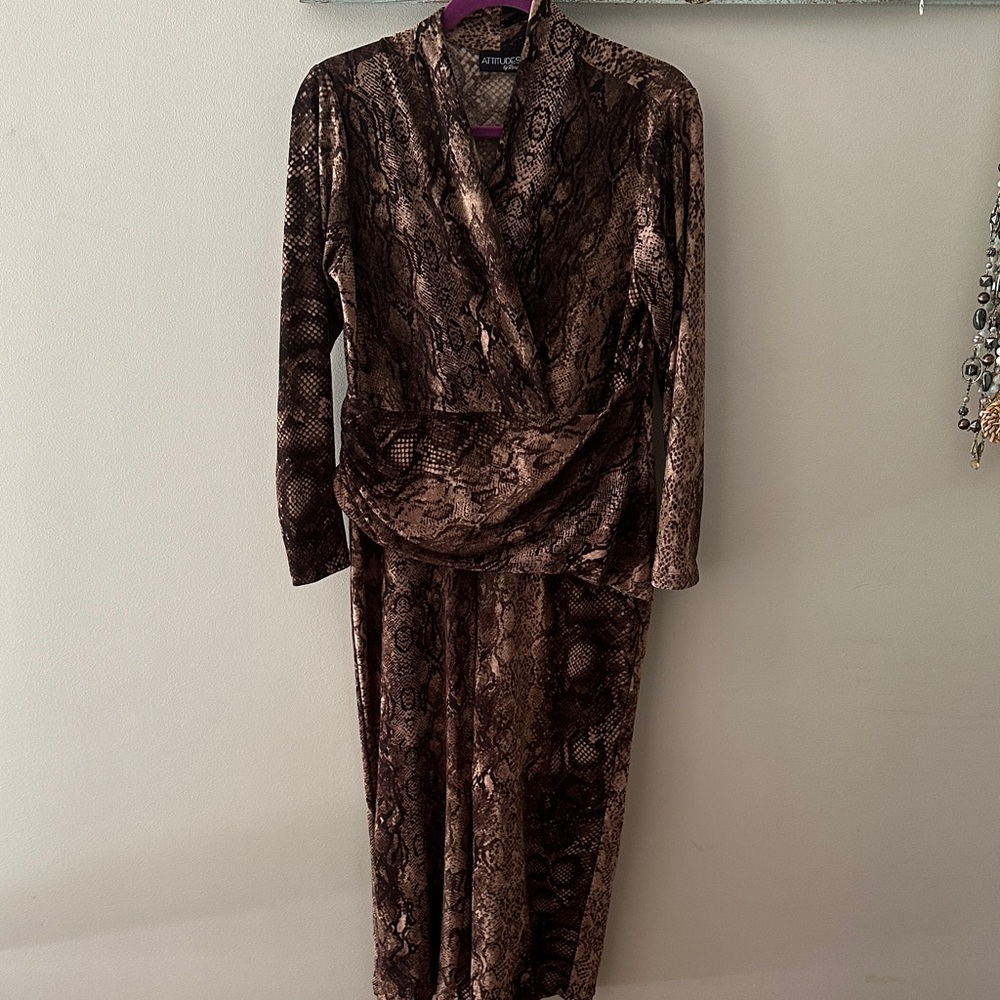 Attitudes by Renee Brown Snakeskin Print Jumpsuit